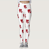 Witte broek met rode harten leggings (Voorkant)