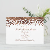 Witte & Bronzen Confetti Stippen Glamour Glans Kaart (Staand voorkant)