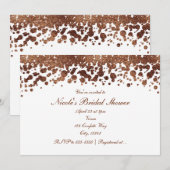 Witte & Bronzen Confetti Stippen Glamour Glans Kaart (Voorkant / Achterkant)