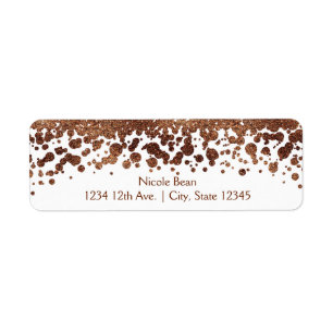 Witte & Bronzen Confetti Stippen Glamour Schitteri Etiket