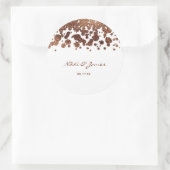 Witte & Bronzen Confetti Stippen Glamour Schitteri Ronde Sticker (Tas)