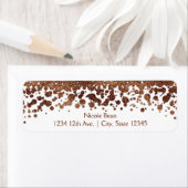 Witte & bronzen confetti-stippen Glamour Shimmer Etiket (Insitu)