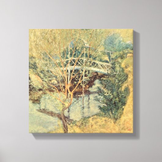 Witte brug door Tarreman, impressionisme Canvas Afdruk (Voorkant)