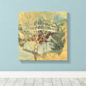 Witte brug door Tarreman, impressionisme Canvas Afdruk (Insitu (Houten vloer))