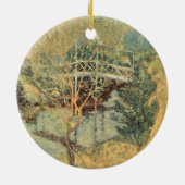 Witte brug door Tarreman,  impressionisme Keramisch Ornament (Achterkant)