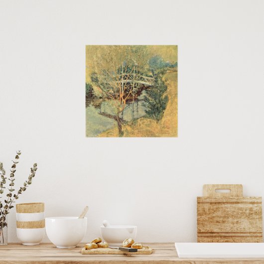 Witte brug door Tarreman,  impressionisme Poster (Keuken)