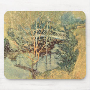 Witte Brug door Twachtman, Vintage Impressionisme Muismat