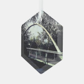 Witte brug glas ornament (Voorkant links)