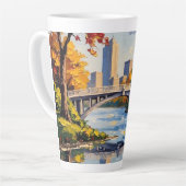 Witte brug van Indianapolis over de White River Latte Mok (Linkerhoek)