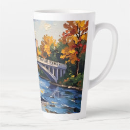 Witte brug van Indianapolis over de White River Latte Mok