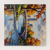 Witte brug van Indianapolis over de White River Legpuzzel (Horizontaal)