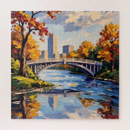 Witte brug van Indianapolis over de White River Legpuzzel (Verticaal)