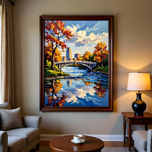 Witte brug van Indianapolis over de White River Perfect Poster