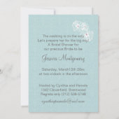 Witte bruidgans en taart Vrijgezellenfeest Invite Kaart (Achterkant)