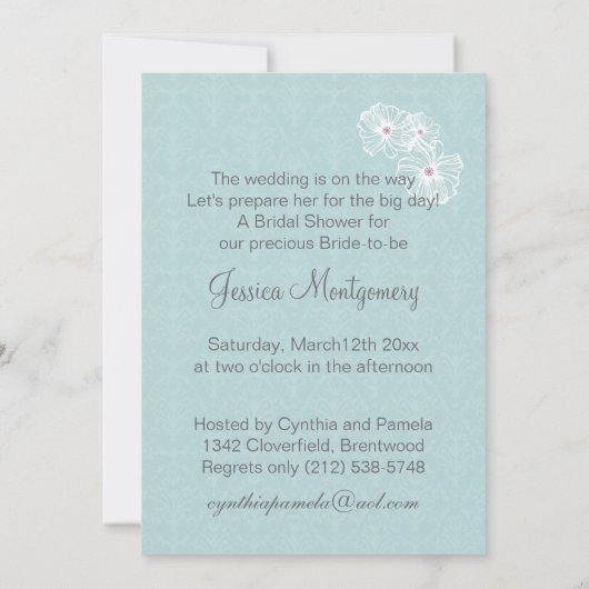 Witte bruidgans en taart Vrijgezellenfeest Invite Kaart (Achterkant)