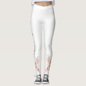 Witte bruids bloemenbruid & bruidsmeisje leggings (Voorkant)