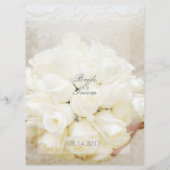 Witte Bruids Bruiloft Bloem Boeket menu (Achterkant)