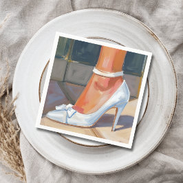 Witte Bruids Hakken Trouw Servet