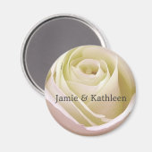 Witte bruids roos magneet (Voorkant / Achterkant)