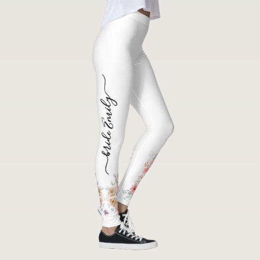 Witte bruidsbloem bruid & bruidsmeisjes leggings (Rechts)