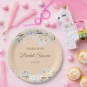 Witte Bruidsbloem Bruiloft Feest Papieren Bordje (Feest)