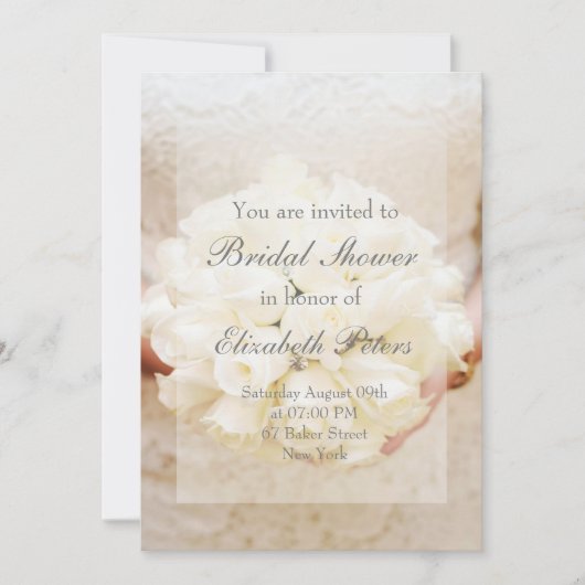 Witte bruidsboeket bruiloft bruidsjurk bruidsshowe kaart (Voorkant)