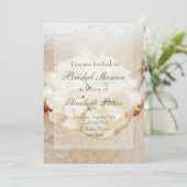 Witte bruidsboeket bruiloft bruidsjurk bruidsshowe kaart (Staand voorkant)