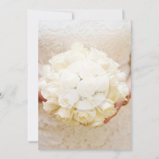 Witte bruidsboeket bruiloft bruidsjurk bruidsshowe kaart (Achterkant)