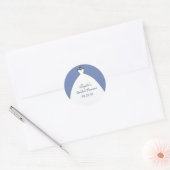 Witte bruidsjurk Dank u Ronde Sticker (Envelop)