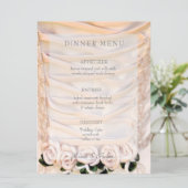 Witte Bruidsjurk met Rozen Bruiloft menu (Staand voorkant)