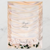 Witte Bruidsjurk met Rozen Bruiloft menu (Achterkant)