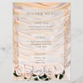 Witte Bruidsjurk met Rozen Bruiloft menu (Voorkant)