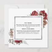 Witte bruidsjurk rode roodroze bloemkool kaart (Achterkant)