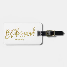 Witte Bruidsmeisjes Groep Met Diamant Bagagelabel