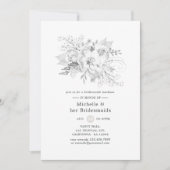 Witte bruidsmeisjeslunch kaart (Voorkant)