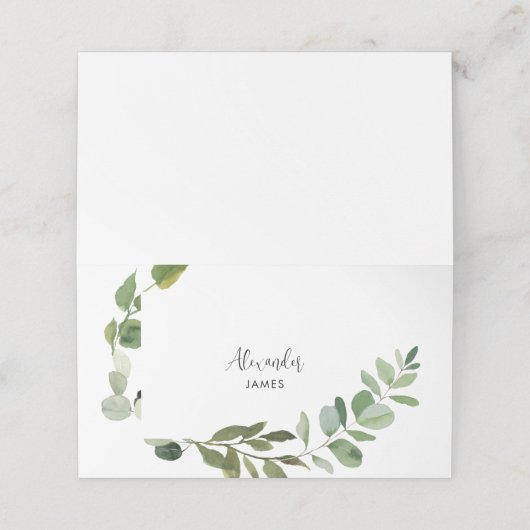 Witte Bruiloft Aangepaste Plaats Kaart Plaatskaartje (Buitenkant ongevouwen)