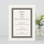 Witte bruiloft aanpasbare platte menu (Staand voorkant)