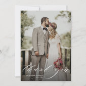 witte bruiloft bedankt je kaartje (Voorkant)