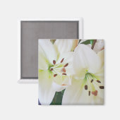 Witte Bruiloft Bloemen Bewaar de datum Koelkast Ma Magneet (Voorkant / Achterkant)