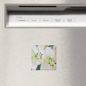 Witte Bruiloft Bloemen Bewaar de datum Koelkast Ma Magneet (Insitu (Vaatwasser))