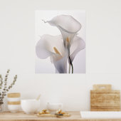 Witte bruiloft Calla Lily witte achtergrond Poster (Keuken)