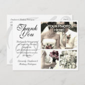 witte bruiloft dank u kaart 3 foto's (Voorkant / Achterkant)