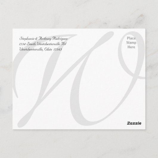 witte bruiloft dank u kaart 3 foto's (Achterkant)