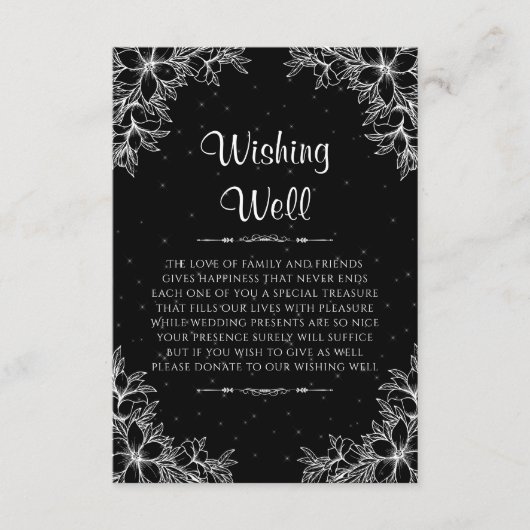 Witte bruiloft die goed wenst informatiekaartje (Voorkant)