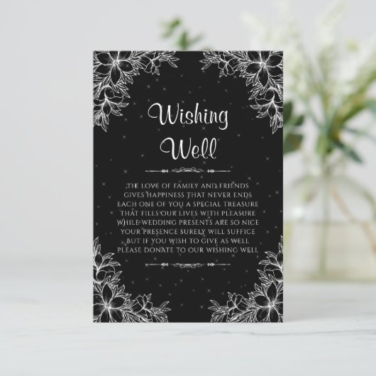 Witte  bruiloft die goed wenst informatiekaartje (Staand voorkant)