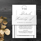 Witte Bruiloft Elegante Kalligrafie Uitnodigingen Wikkel