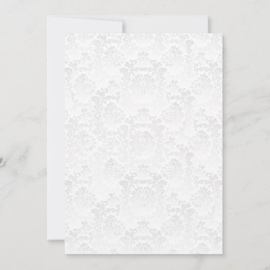 Witte bruiloft en roze bloemen uitnodiging (Achterkant)