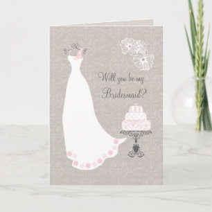 Witte bruiloft en taart Bridesmaid Request