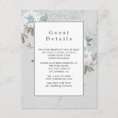 Witte bruiloft gast details informatiekaartje (Voorkant)