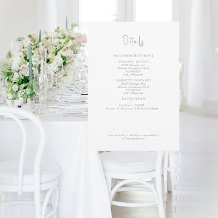 Witte Bruiloft Grijze Tekst Details Behuizing Kaart